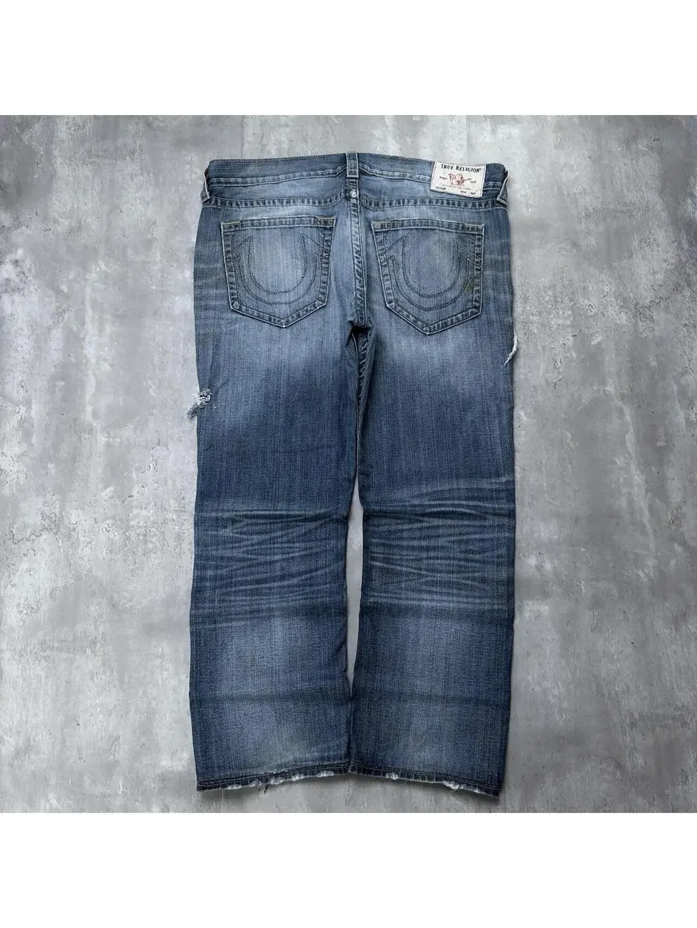 Y2K True Religion Grunge Distressed Baggy Skater Denim Jeans